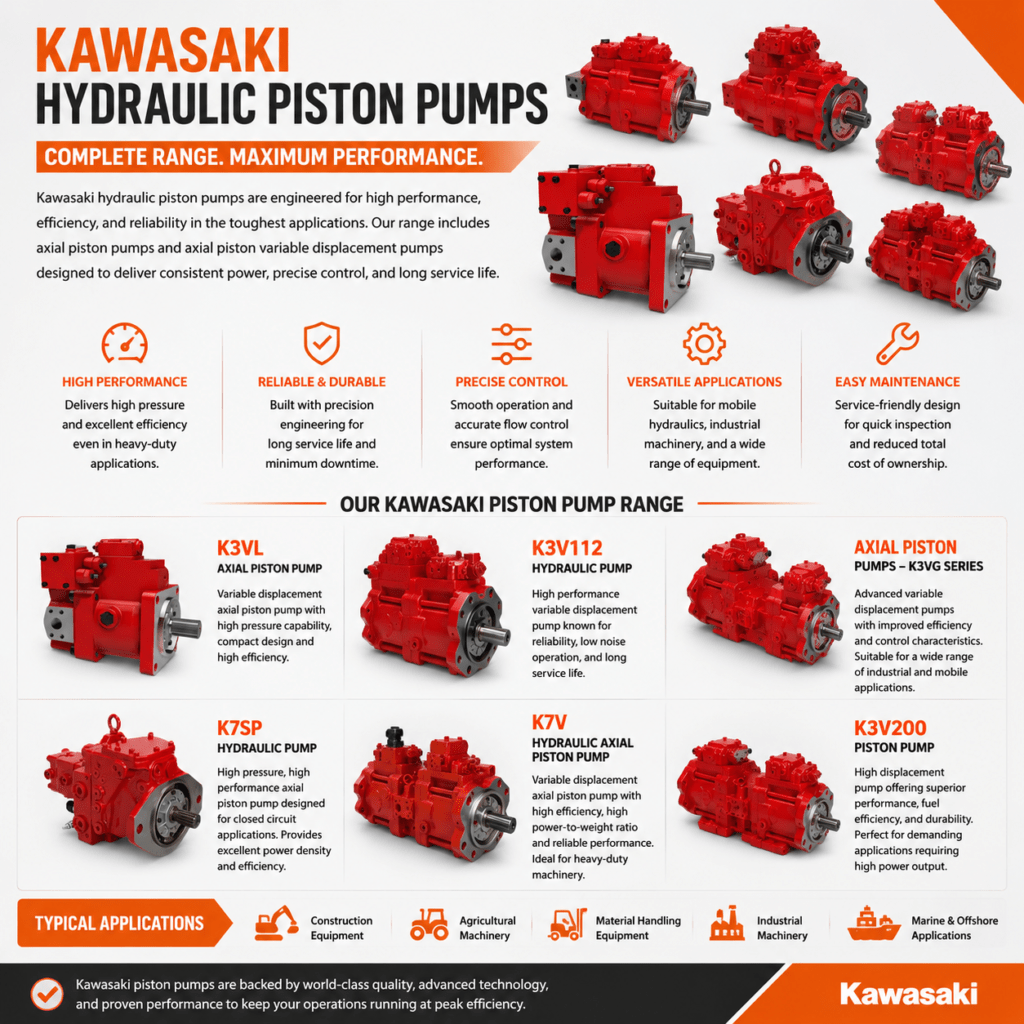 Kawasaki Hydraulic Piston Pumps – Complete Range